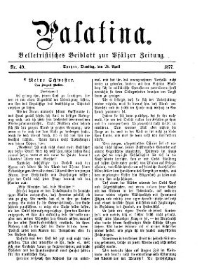 Palatina (Pfälzer Zeitung) Dienstag 24. April 1877