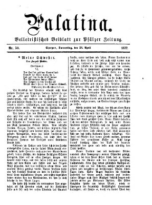 Palatina (Pfälzer Zeitung) Donnerstag 26. April 1877