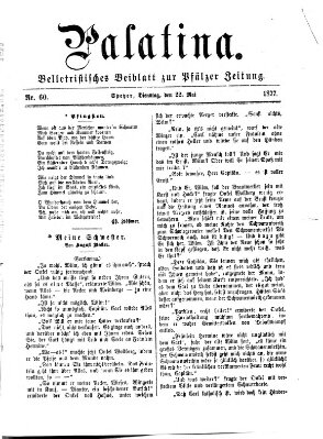 Palatina (Pfälzer Zeitung) Dienstag 22. Mai 1877