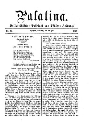 Palatina (Pfälzer Zeitung) Samstag 28. Juli 1877