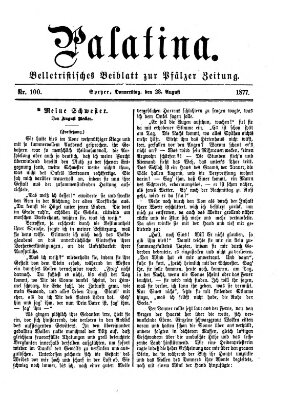 Palatina (Pfälzer Zeitung) Donnerstag 23. August 1877