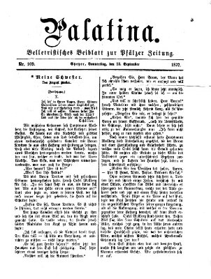 Palatina (Pfälzer Zeitung) Donnerstag 13. September 1877