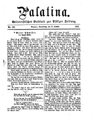 Palatina (Pfälzer Zeitung) Donnerstag 11. Oktober 1877