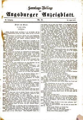 Augsburger Anzeigeblatt Sonntag 22. April 1877