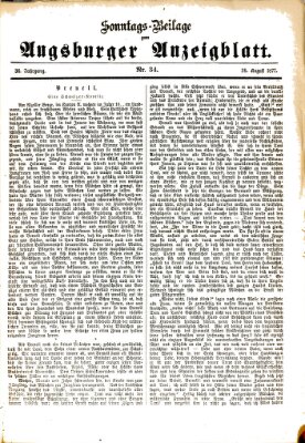Augsburger Anzeigeblatt Sonntag 26. August 1877