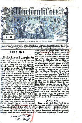 Wochenblatt für das christliche Volk Sonntag 11. Februar 1877