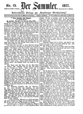 Der Sammler (Augsburger Abendzeitung) Samstag 3. Februar 1877