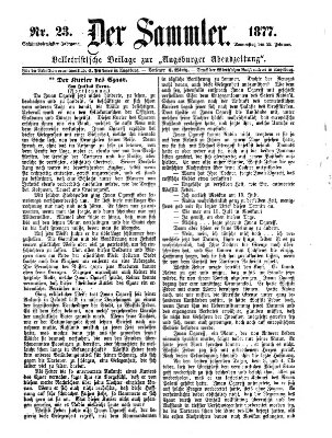 Der Sammler (Augsburger Abendzeitung) Donnerstag 22. Februar 1877