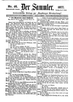 Der Sammler (Augsburger Abendzeitung) Dienstag 17. April 1877