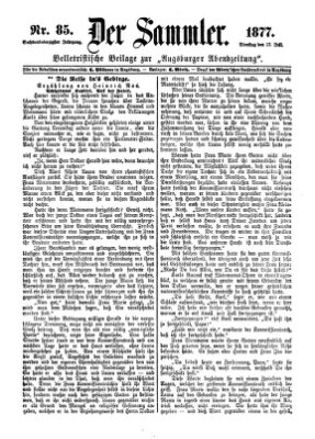 Der Sammler (Augsburger Abendzeitung) Dienstag 17. Juli 1877