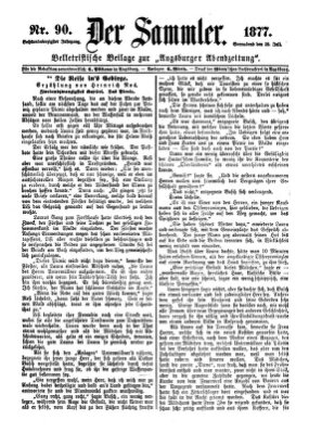 Der Sammler (Augsburger Abendzeitung) Samstag 28. Juli 1877