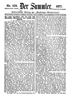 Der Sammler (Augsburger Abendzeitung) Samstag 15. Dezember 1877