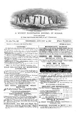 Nature Donnerstag 4. Januar 1877
