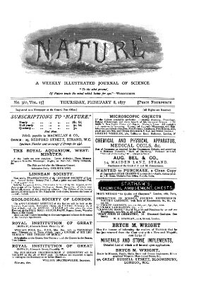 Nature Donnerstag 8. Februar 1877