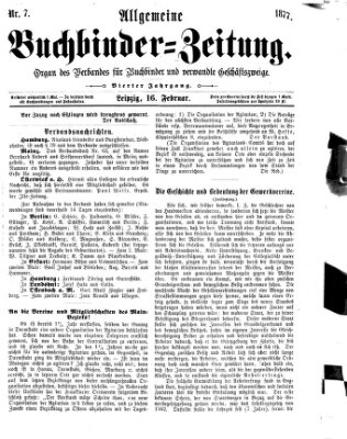 Allgemeine Buchbinderzeitung Freitag 16. Februar 1877