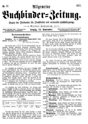 Allgemeine Buchbinderzeitung Freitag 14. September 1877