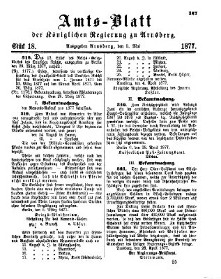 Amtsblatt für den Regierungsbezirk Arnsberg Samstag 5. Mai 1877