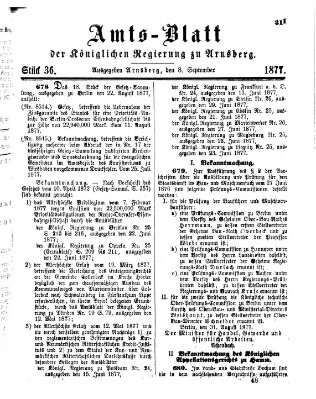 Amtsblatt für den Regierungsbezirk Arnsberg Samstag 8. September 1877