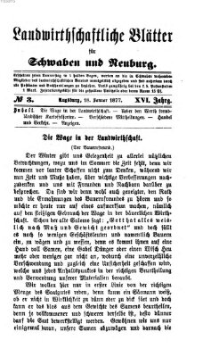 Landwirtschaftliche Blätter für Schwaben und Neuburg Donnerstag 18. Januar 1877