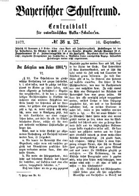 Bayerischer Schulfreund Montag 10. September 1877