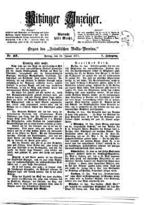 Kitzinger Anzeiger Freitag 19. Januar 1877