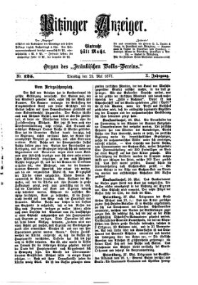 Kitzinger Anzeiger Dienstag 29. Mai 1877