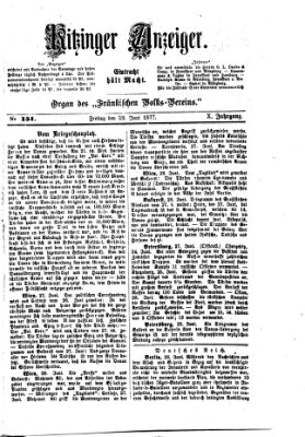 Kitzinger Anzeiger Freitag 29. Juni 1877