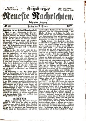 Augsburger neueste Nachrichten Freitag 2. Februar 1877
