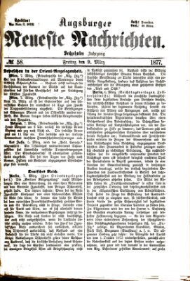 Augsburger neueste Nachrichten Freitag 9. März 1877