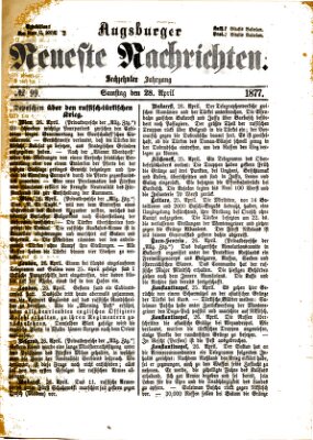 Augsburger neueste Nachrichten Samstag 28. April 1877