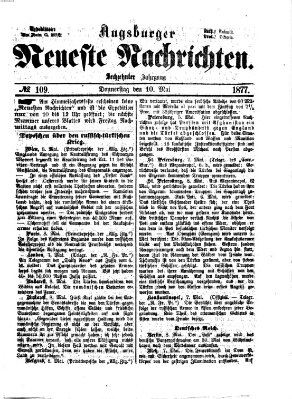 Augsburger neueste Nachrichten Donnerstag 10. Mai 1877