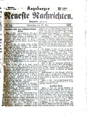 Augsburger neueste Nachrichten Donnerstag 17. Mai 1877