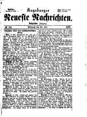 Augsburger neueste Nachrichten Mittwoch 23. Mai 1877