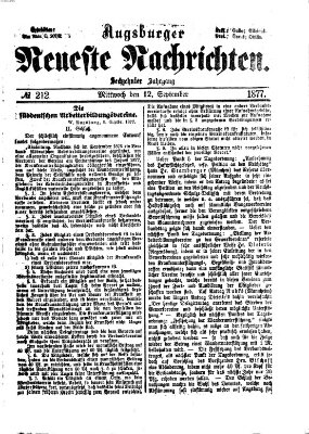 Augsburger neueste Nachrichten Mittwoch 12. September 1877