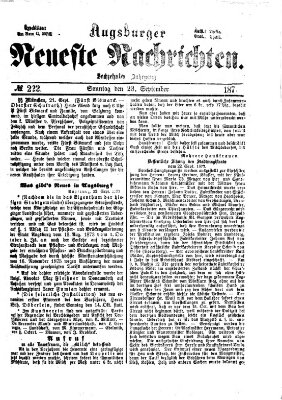 Augsburger neueste Nachrichten Sonntag 23. September 1877