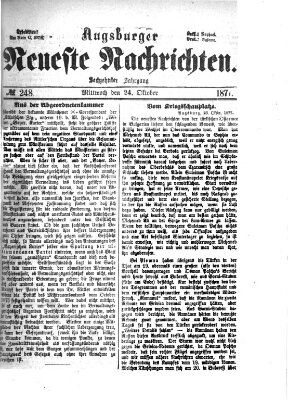 Augsburger neueste Nachrichten Mittwoch 24. Oktober 1877