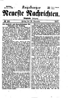 Augsburger neueste Nachrichten Freitag 16. November 1877