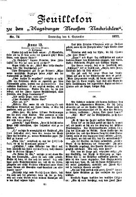 Augsburger neueste Nachrichten Donnerstag 6. September 1877