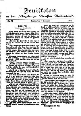 Augsburger neueste Nachrichten Sonntag 9. September 1877