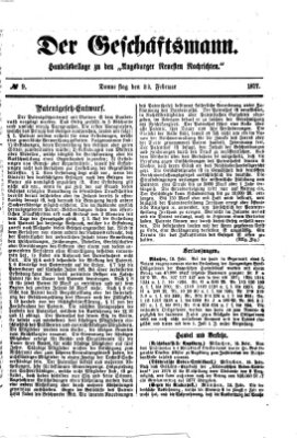 Der Geschäftsmann (Augsburger neueste Nachrichten) Donnerstag 22. Februar 1877