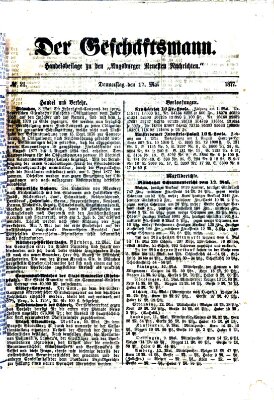 Der Geschäftsmann (Augsburger neueste Nachrichten) Donnerstag 17. Mai 1877