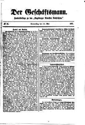 Der Geschäftsmann (Augsburger neueste Nachrichten) Donnerstag 24. Mai 1877