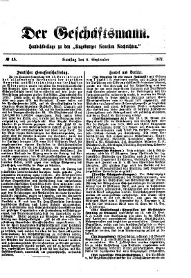 Der Geschäftsmann (Augsburger neueste Nachrichten) Samstag 8. September 1877