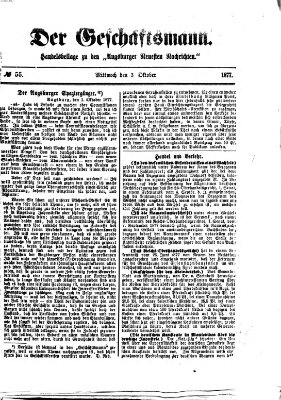 Der Geschäftsmann (Augsburger neueste Nachrichten) Mittwoch 3. Oktober 1877