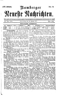 Bamberger neueste Nachrichten Sonntag 14. Januar 1877