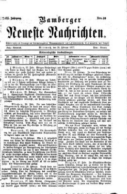 Bamberger neueste Nachrichten Mittwoch 28. Februar 1877