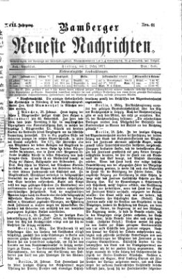 Bamberger neueste Nachrichten Freitag 2. März 1877