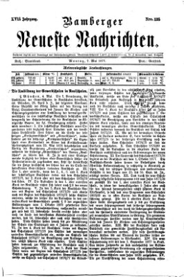 Bamberger neueste Nachrichten Montag 7. Mai 1877