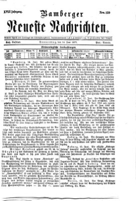 Bamberger neueste Nachrichten Donnerstag 14. Juni 1877