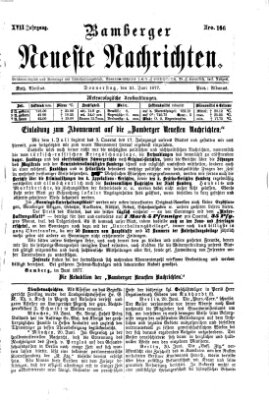 Bamberger neueste Nachrichten Donnerstag 21. Juni 1877
